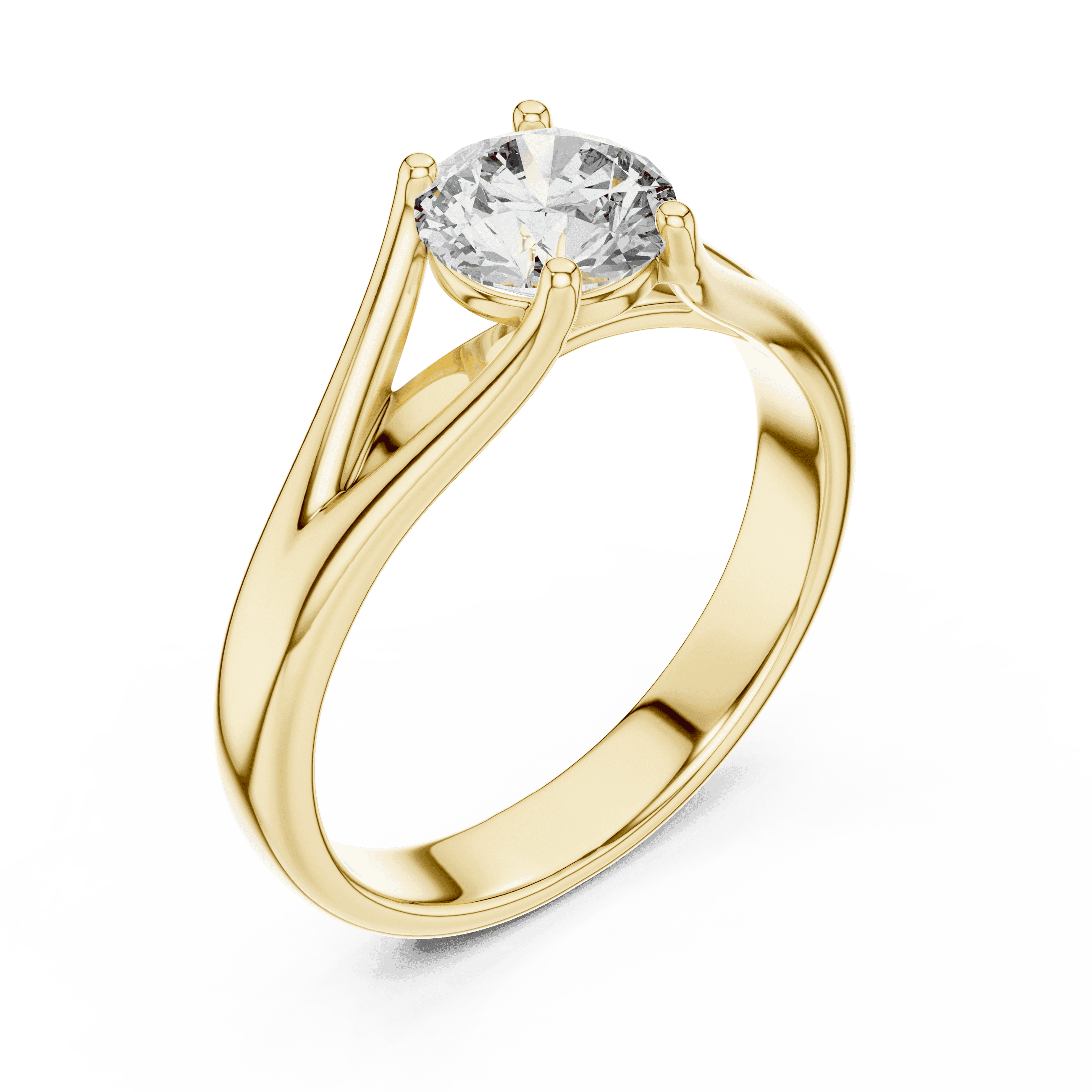 1.00CT Round Rose Gold Crown Solitaire Engagement Ring – Minimalist Diamond Bridal Jewelry